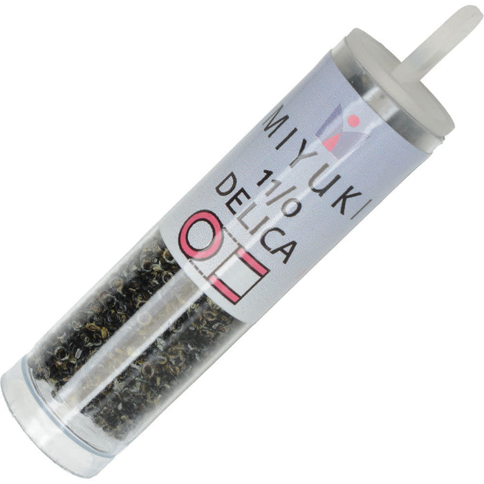 Miyuki Delica Seed Beads, 11/0 Size, #2261 Picasso Smoky Black Matte (7.2 Gram Tube)
