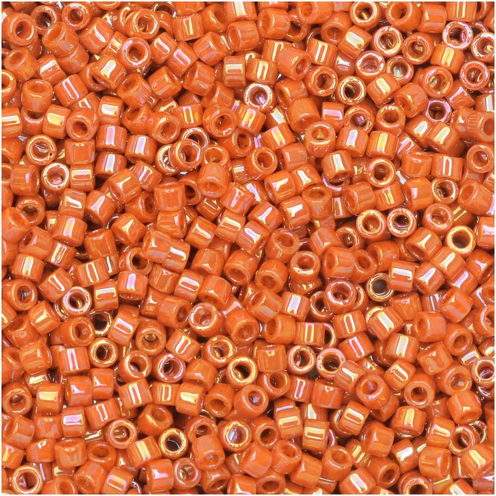 Miyuki Delica Seed Beads, 11/0 Size, #2274 Glazed Opaque Burnt Orange (7.2 Gram Tube)