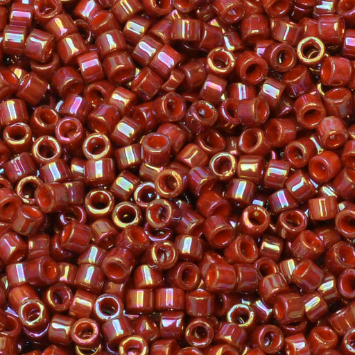 Miyuki Delica Seed Beads, 11/0 Size, #2275 Glazed Opaque Dark Red (7.2 Gram Tube)