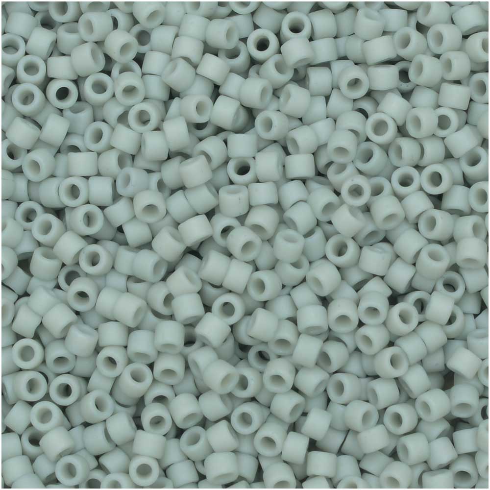 Miyuki Delica Seed Beads, 11/0 Size, #2281 Frosted Opaque Glazed Cadet Grey (7.2 Gram Tube)