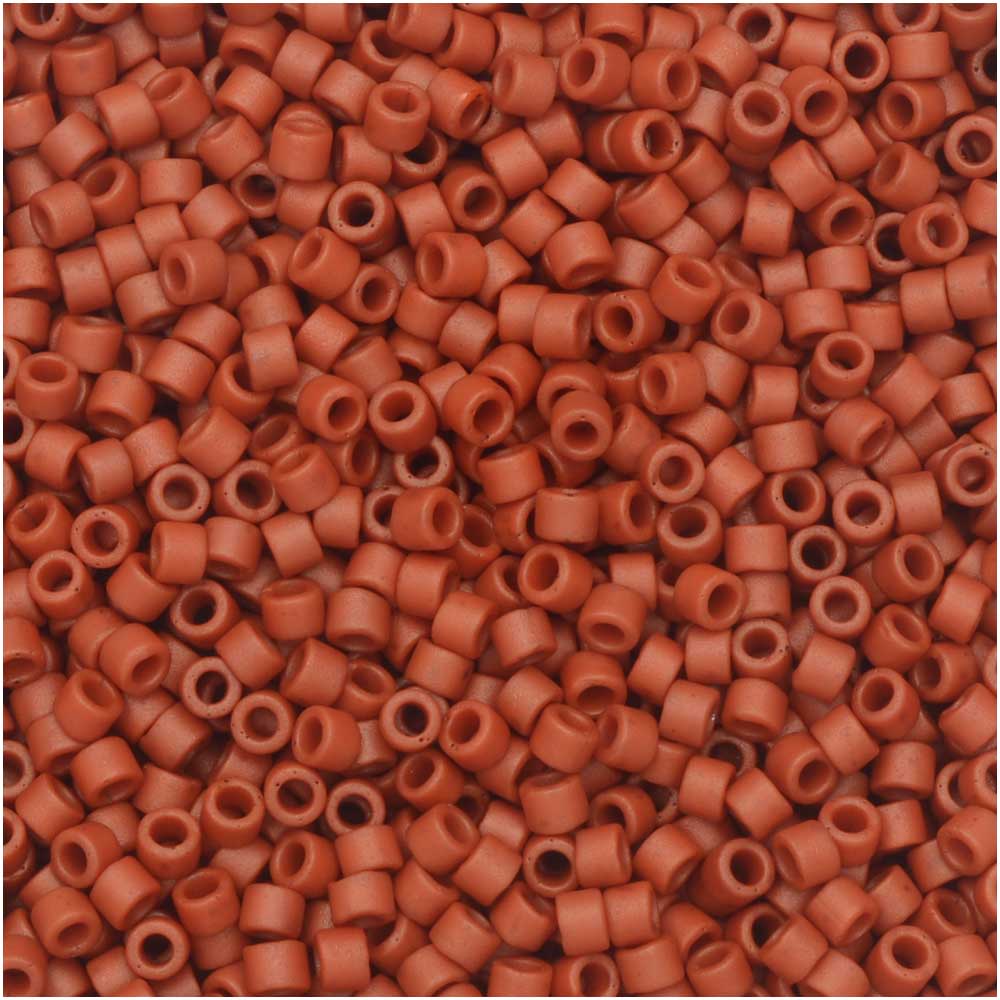 Miyuki Delica Seed Beads, 11/0 Size, #2288 Frosted Opaque Glazed Red (7.2 Gram Tube)