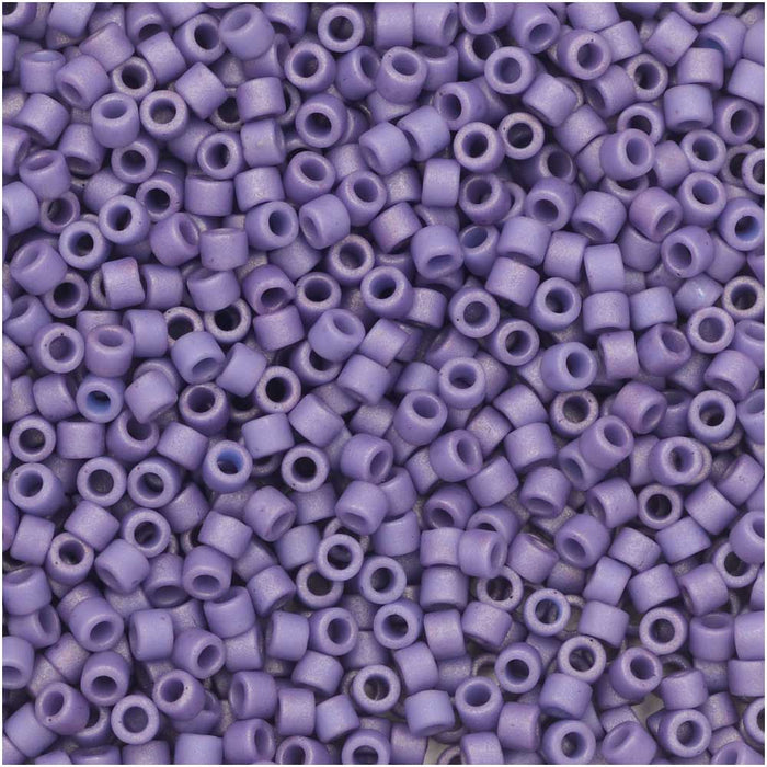 Miyuki Delica Seed Beads, 11/0 Size, #2293 Frosted Opaque Glazed Purple (7.2 Gram Tube)