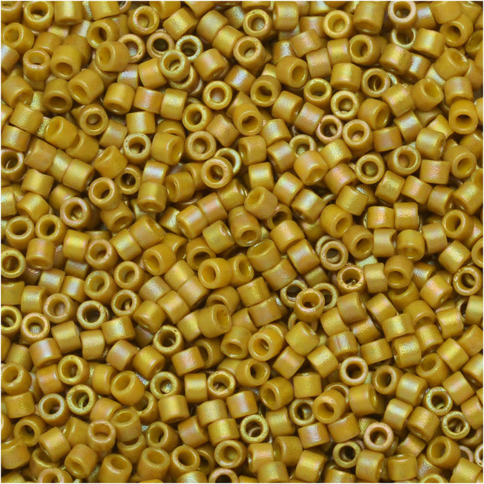 Miyuki Delica Seed Beads, 11/0 Size, #2303 Frost Opaque Glaze Rainbow Pistachio (7.2 Gram Tube)