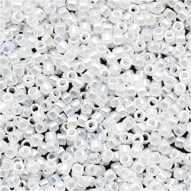 Miyuki Delica Seed Beads, 11/0 Size, Crystal White Ceylon DB231 (2.5" Tube)