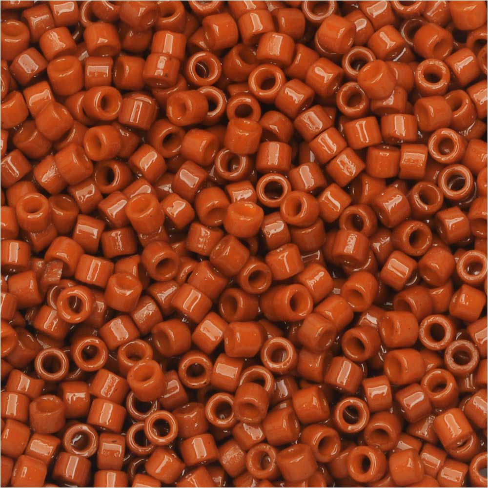Miyuki Delica Seed Beads, 11/0 Size, #DB2352 Duracoat Orange Rust (7.2 Grams)