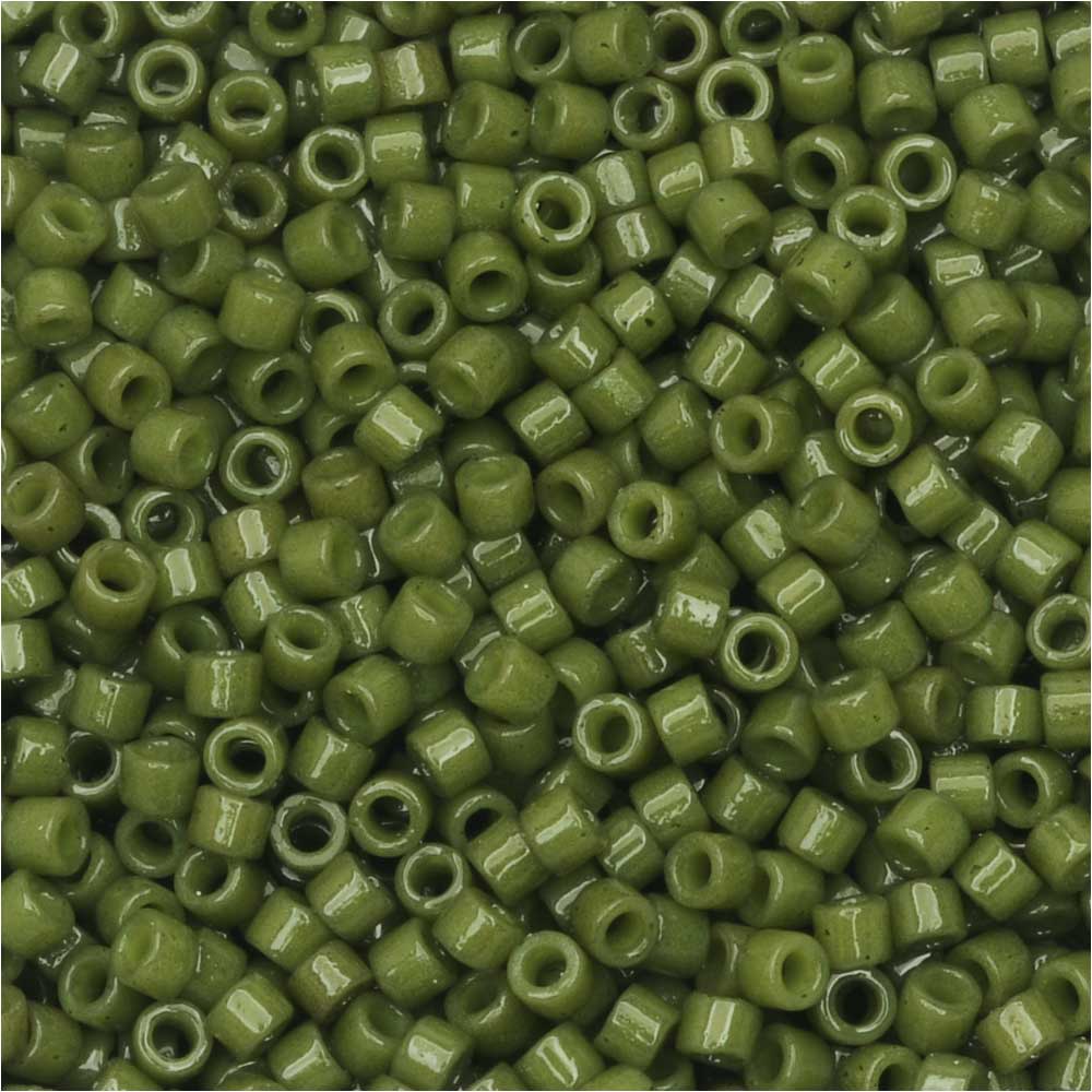 Miyuki Delica Seed Beads, 11/0 Size, #DB2357 Duracoat Army Green, Bulk Bag (50g)