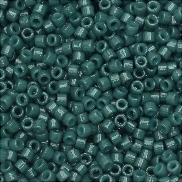 Miyuki Delica Seed Beads, 11/0 Size, #DB2358 Duracoat Spruce Green, Bulk Bag (50g)