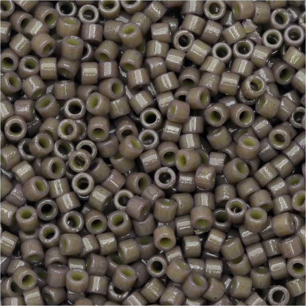 Miyuki Delica Seed Beads, 11/0 Size, #DB2365 Duracoat Ash Grey, Bulk Bag (50g)