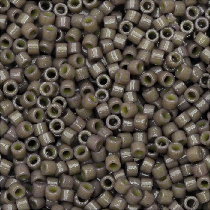 Miyuki Delica Seed Beads, 11/0 Size, #DB2365 Duracoat Ash Grey, Bulk Bag (50g)