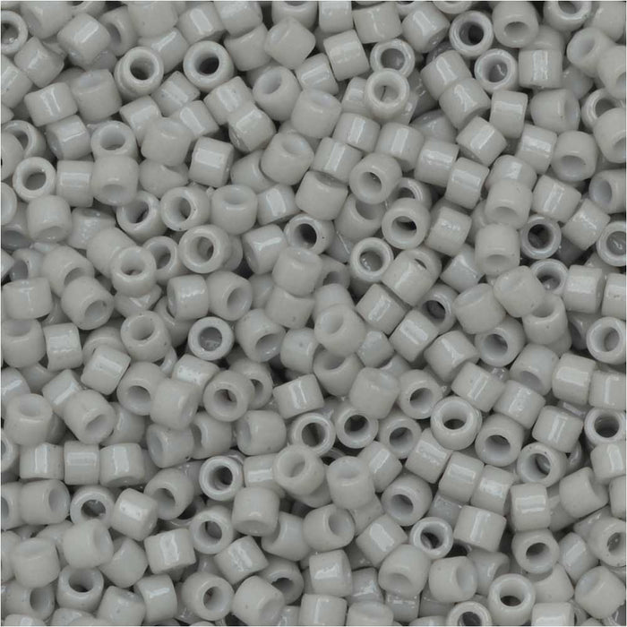 Miyuki Delica Seed Beads, 11/0 Size, #DB2366 Duracoat Soft Grey, Bulk Bag (50g)