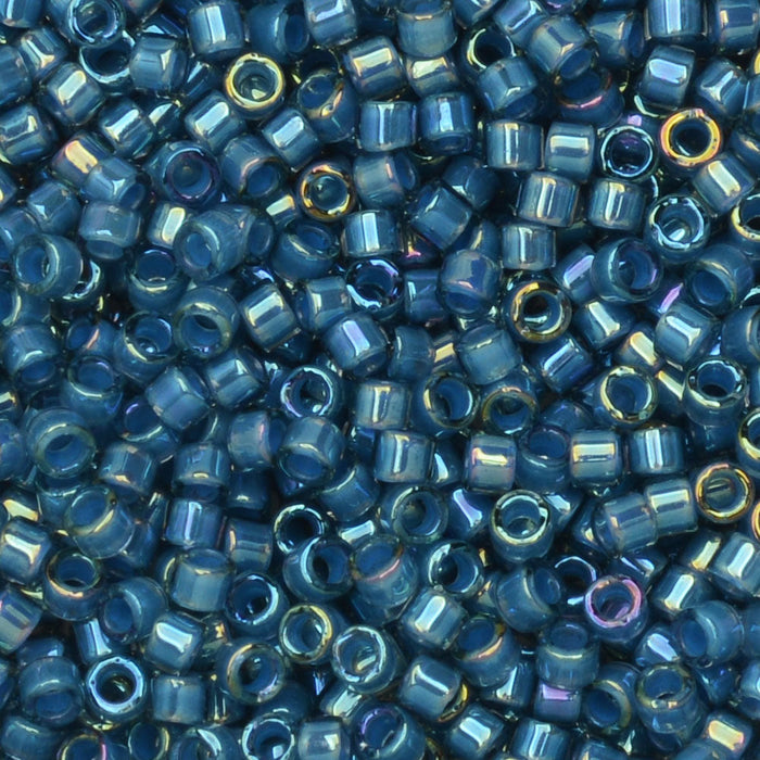Miyuki Delica Seed Beads, 11/0 Size, #2384 Fancy Lined Teal Dark Blue (2.5" Tube)