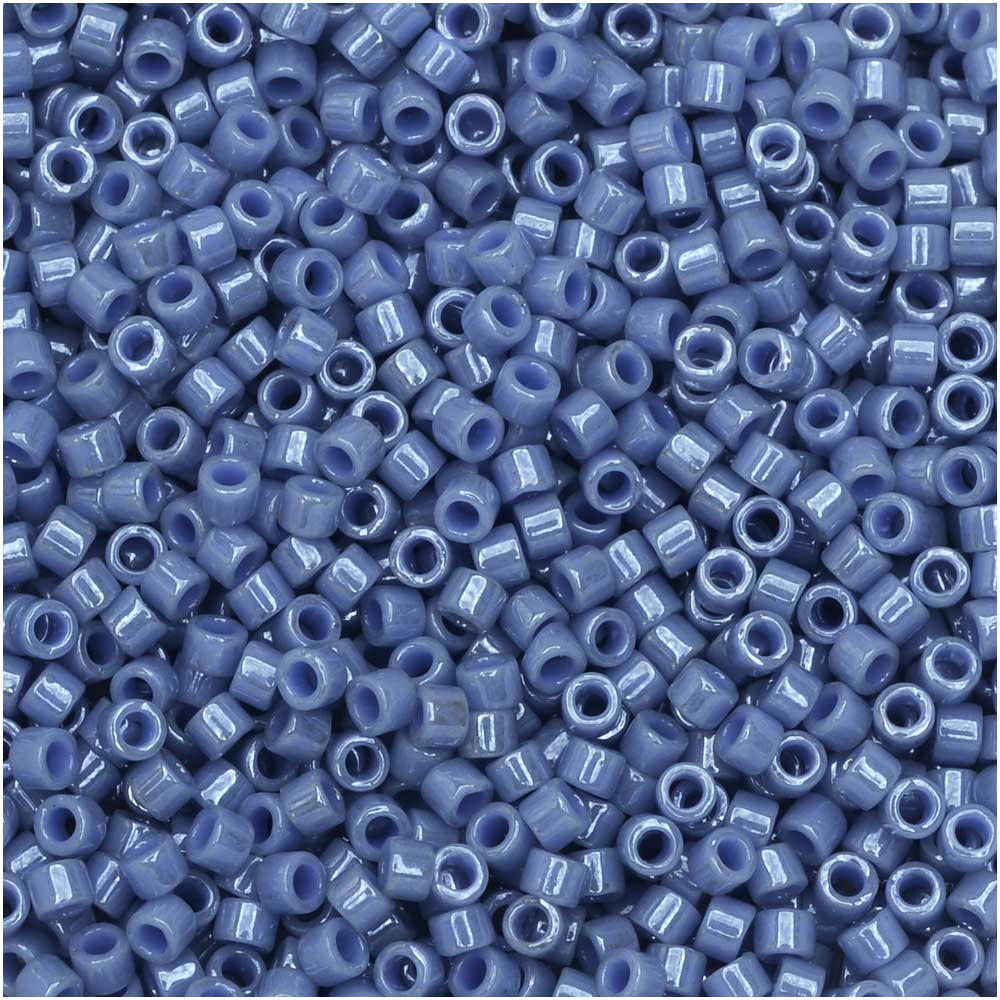 Miyuki Delica Seed Beads, 11/0 Size, #266 Opaque Denim Blue Luster (2.5