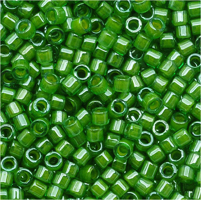 Miyuki Delica Seed Beads, 11/0 Size, Lime Lined Crystal Green DB274 (2.5" Tube)