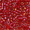 Miyuki Delica Seed Beads, 11/0 Size, Red Lined Red AB DB295 (2.5