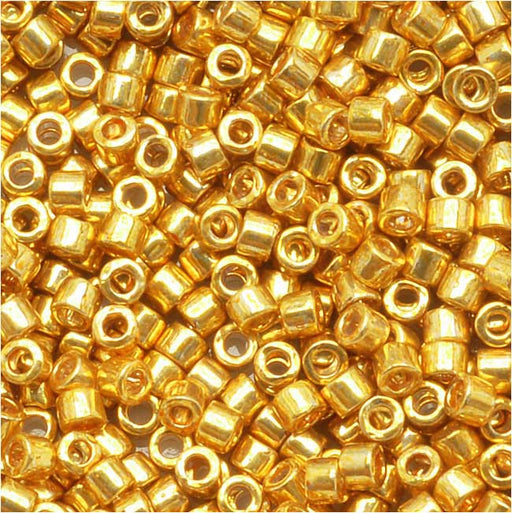 Miyuki Delica Seed Beads, 11/0 Size, Galvanized Yellow Gold DB410 (2.5" Tube)