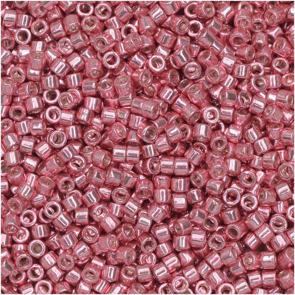 Miyuki Delica Seed Beads, 11/0 Size, #420 Galvanized Pink Dyed (2.5" Tube)
