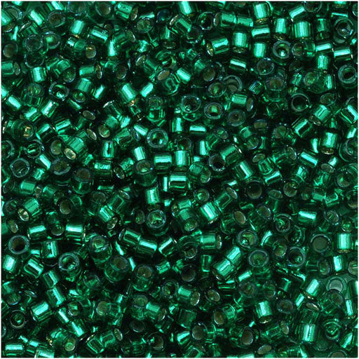Miyuki Delica Seed Beads, 11/0 Size, Silver Lined Emerald DB605 (2.5" Tube)