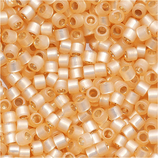 Miyuki Delica Seed Beads, 11/0 Size, Silver Lined Beige Alabaster DB621 (8 Grams)