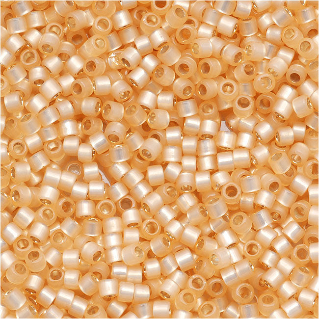 Miyuki Delica Seed Beads, 11/0 Size, Silver Lined Beige Alabaster DB621 (8 Grams)