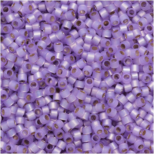 Miyuki Delica Seed Beads, 11/0, Silver Lined Lavender, Alabaster Dyed DB629 (2.5" Tube)