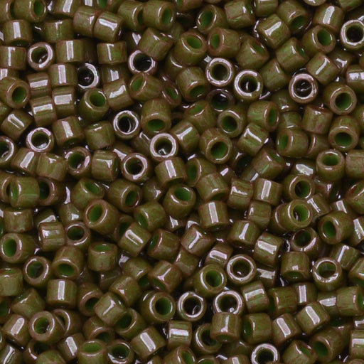 Miyuki Delica Seed Beads, 11/0 Size, #657 Dyed Opaque Olive (2.5" Tube)