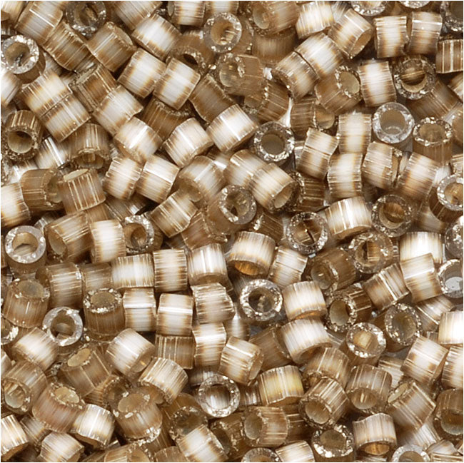 Miyuki Delica Seed Beads, 11/0 Size, Silver Lined Variegated Taupe DB671 (2.5" Tube)