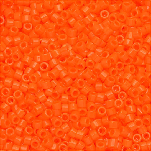 Miyuki Delica Seed Beads, 11/0 Size, Opaque Orange DB722 (2.5" Tube)