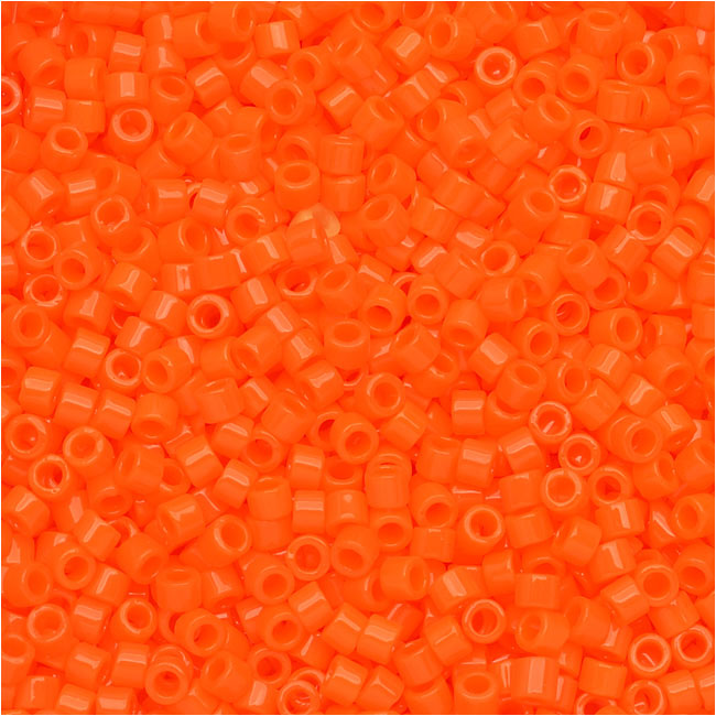 Miyuki Delica Seed Beads, 11/0 Size, Opaque Orange DB722 (2.5" Tube)