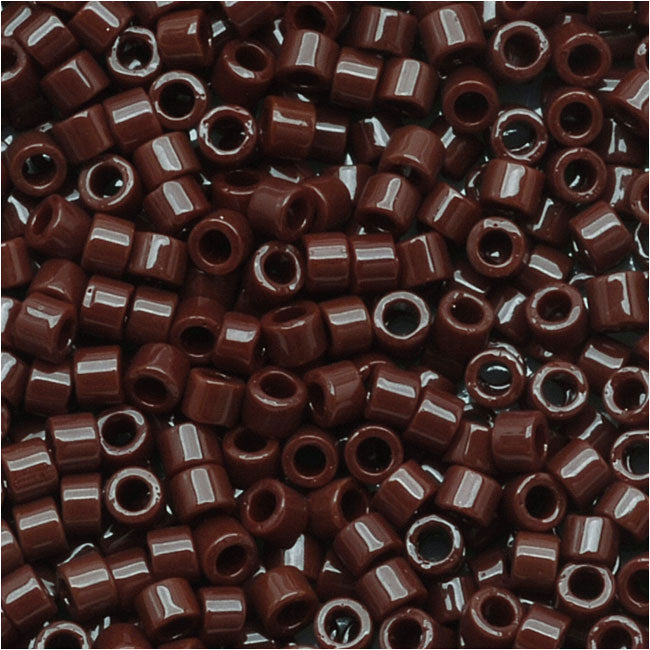 Miyuki Delica Seed Beads, 11/0 Size, Opaque Chocolate Brown DB734 (2.5" Tube)