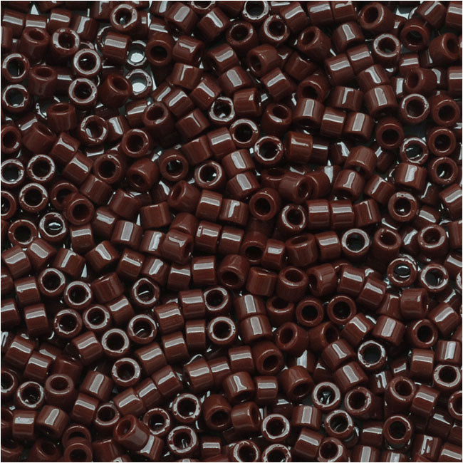 Miyuki Delica Seed Beads, 11/0 Size, Opaque Chocolate Brown DB734 (2.5" Tube)