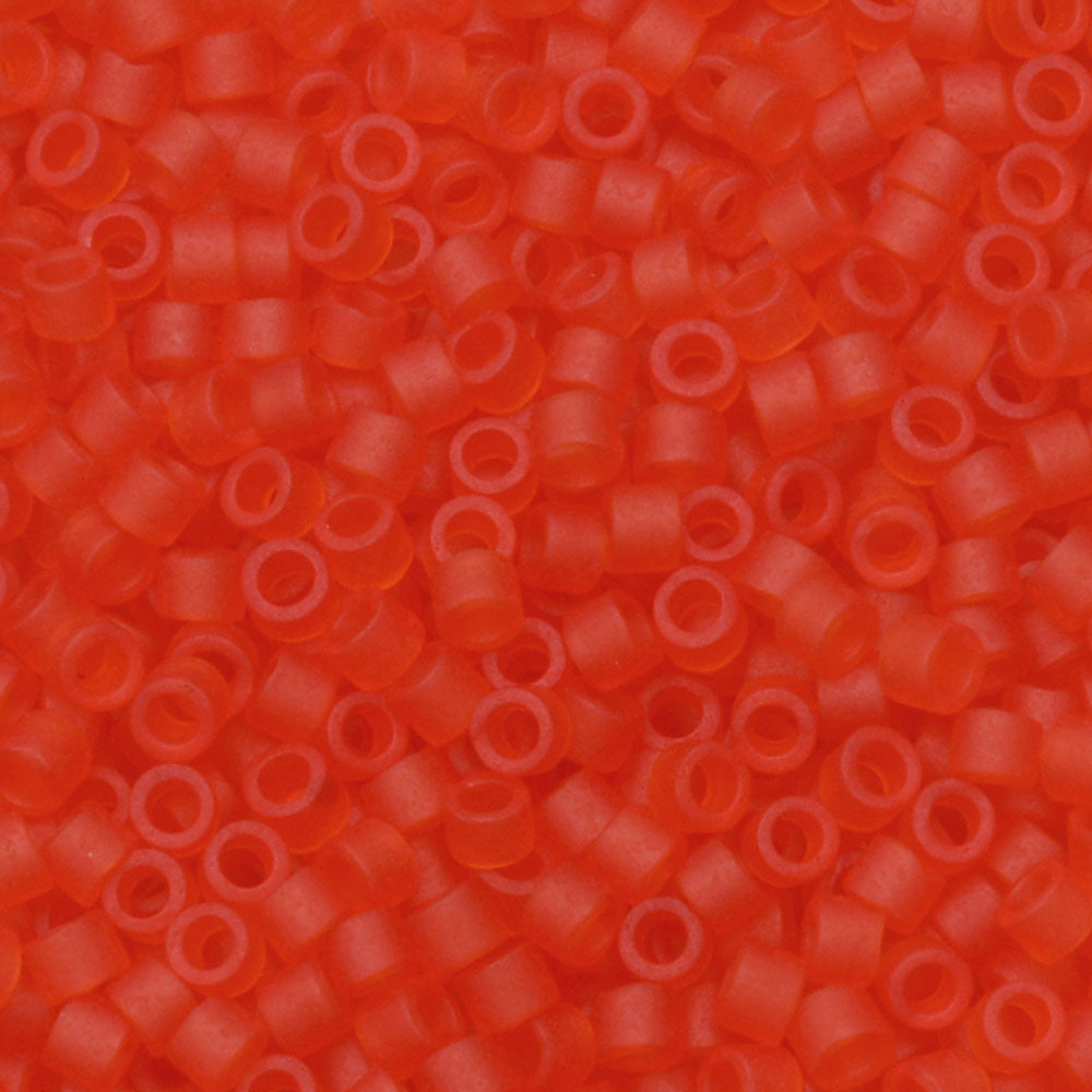Miyuki Delica Seed Beads, 11/0 Size, #745 Matte Transparent Light Red (2.5" Tube)