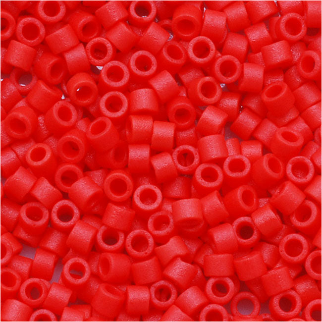 Miyuki Delica Seed Beads, 11/0 Size, Opaque Matte Red DB753 (2.5 Tube)