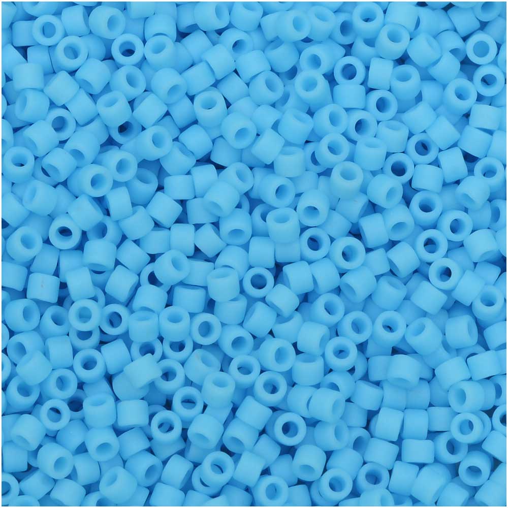 Miyuki Delica Seed Beads, 11/0 Size, #755 Matte Opaque Light Blue (2.5" Tube)
