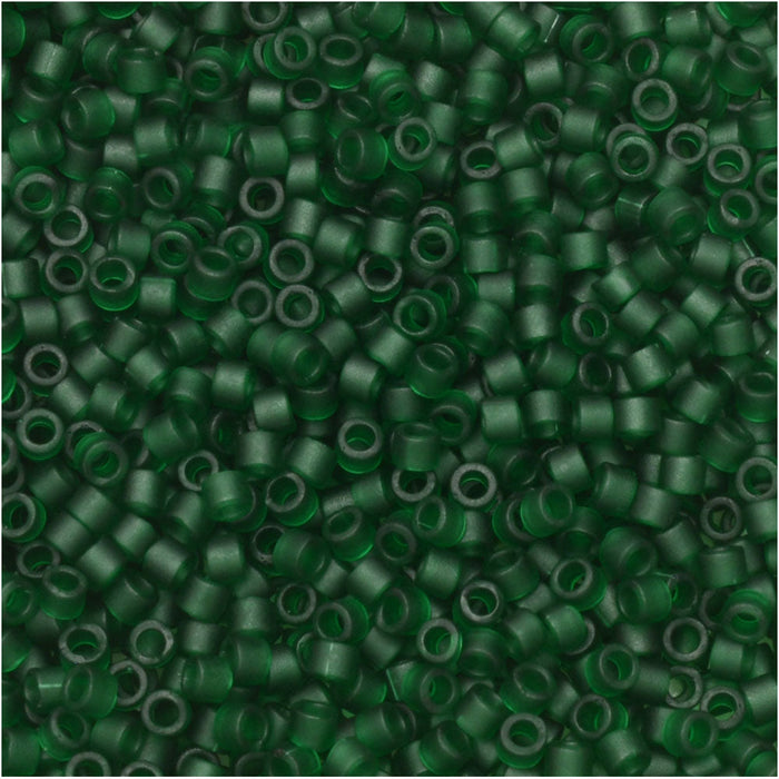 Miyuki Delica Seed Beads, 11/0 Size, #767 Forest Green Matte Transparent (2.5" Tube)