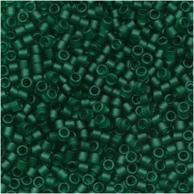 Miyuki Delica Seed Beads, 11/0 Size, Matte Transparent Kelly Green DB776 (2.5" Tube)
