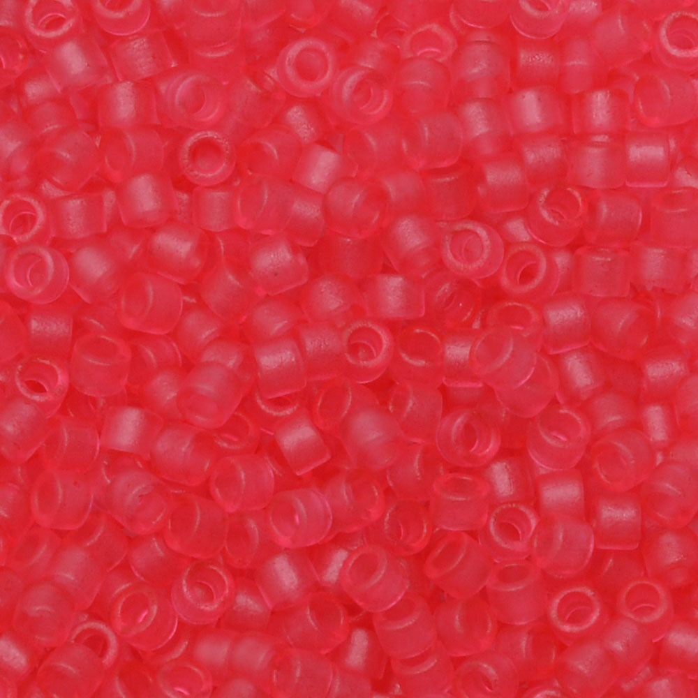 Miyuki Delica Seed Beads, 11/0 Size, #780 Dyed Matte Transparent Pink (2.5" Tube)