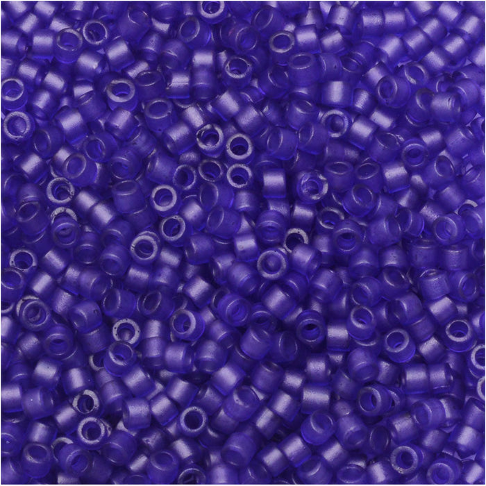 Miyuki Delica Seed Beads, 11/0 Size, #785 Dyed Matte Transparent Violet (2.5" Tube)