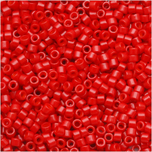 Miyuki Delica Seed Beads, 11/0 Size, Opaque Red Dyed DB791 (2.5" Tube)