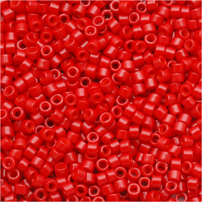Miyuki Delica Seed Beads, 11/0 Size, Opaque Red Dyed DB791 (2.5" Tube)