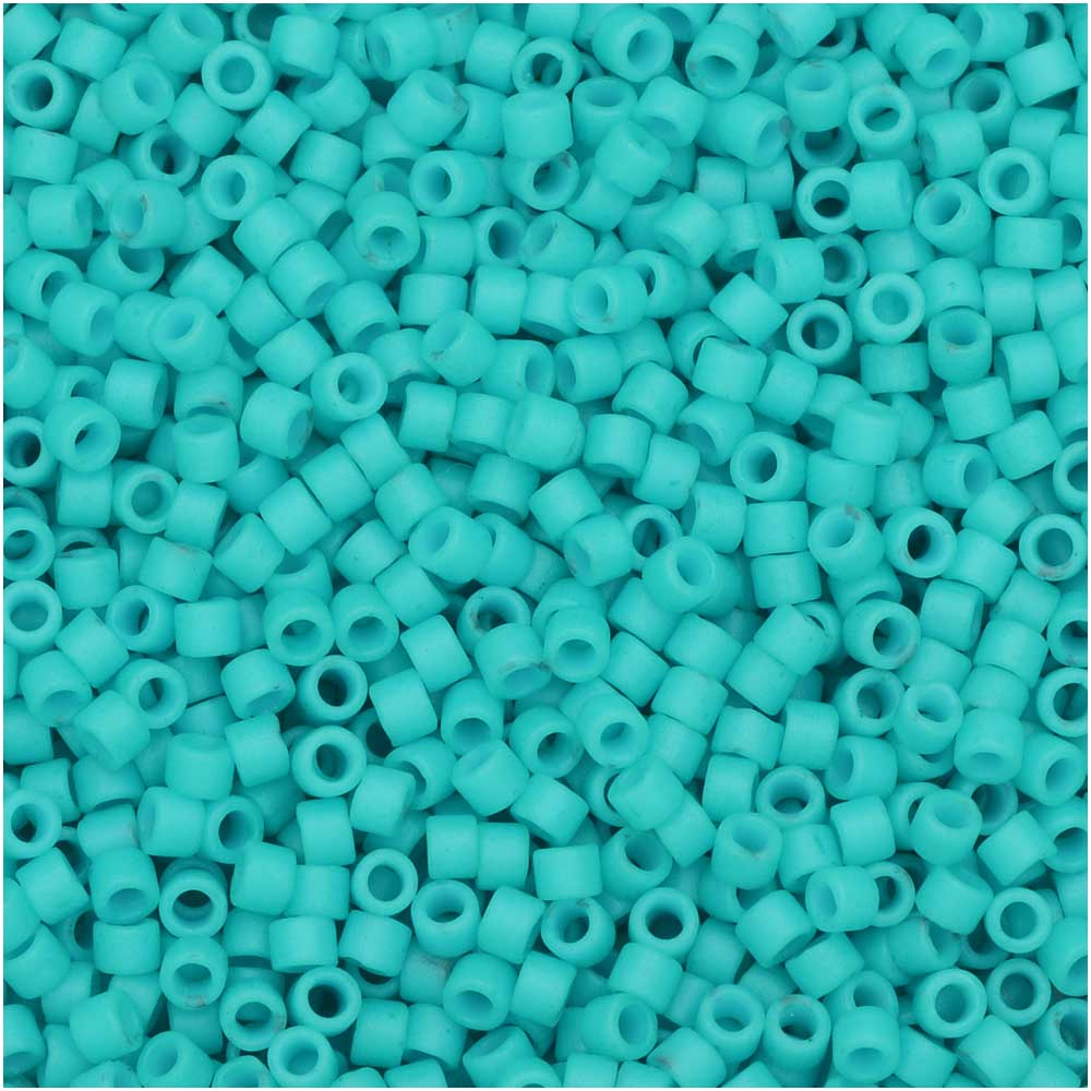 Miyuki Delica Seed Beads, 11/0 Size, #793 Matte Opaque Turquoise Dyed (2.5  Tube) — Beadaholique