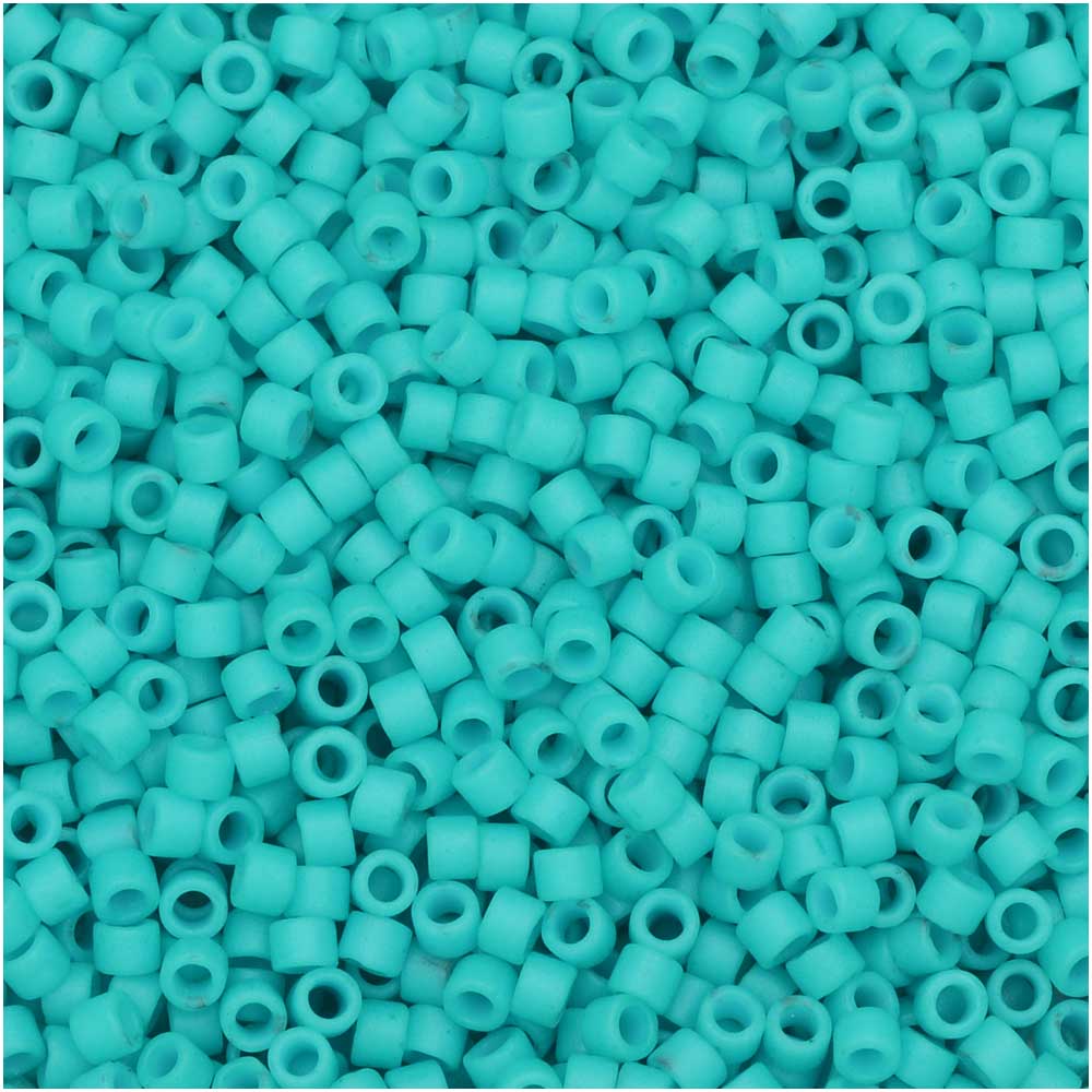 Miyuki Delica Seed Beads, 11/0 Size, #793 Matte Opaque Turquoise Dyed (2.5" Tube)