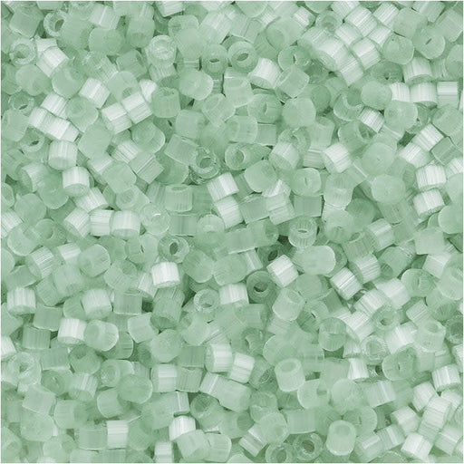 Miyuki Delica Seed Beads, 11/0 Size, Pale Moss Green Silk Satin DB829 (6.5 Grams)