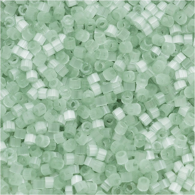 Miyuki Delica Seed Beads, 11/0 Size, Pale Moss Green Silk Satin DB829 (6.5 Grams)