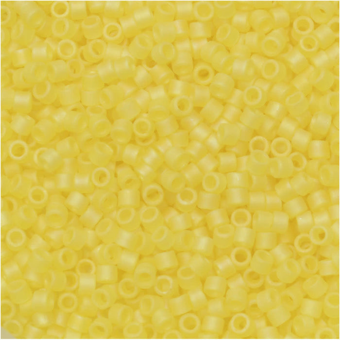 Miyuki Delica Seed Beads, 11/0 Size, #854 Matte Pale Yellow AB (7.2 Gram Tube)