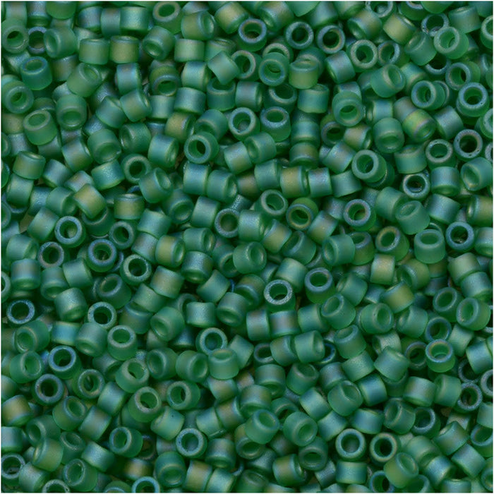 Miyuki Delica Seed Beads, 11/0 Size, #858 Matte Light Green AB (7.2 Gram Tube)