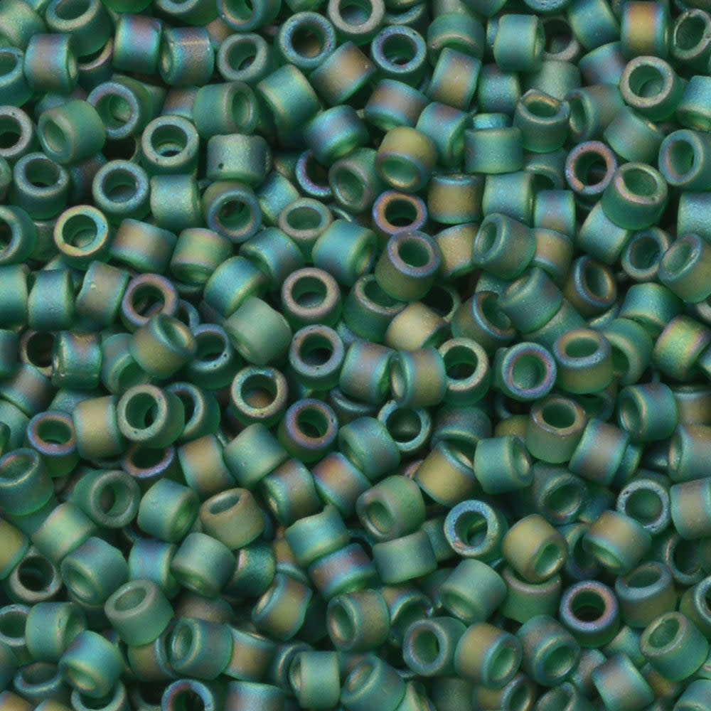 Miyuki Delica Seed Beads, 11/0 Size, #859 Matte Emerald AB (7.2 Gram Tube)