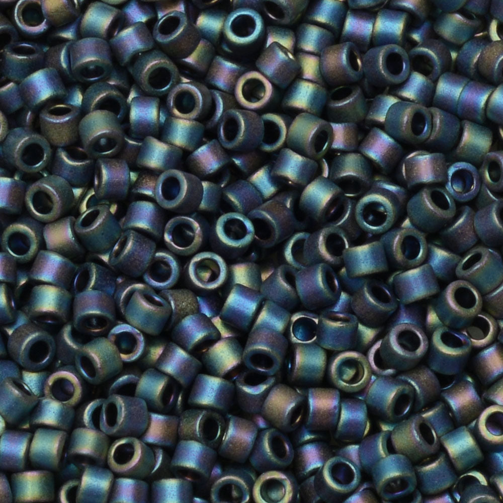 Miyuki Delica Seed Beads, 11/0 Size, #871 Matte Opaque Gray AB (2.5" Tube)