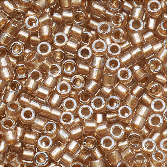 Miyuki Delica Seed Beads, 11/0 Size, Sparkling Lined Lt. Bronze DB907 (2.5" Tube)