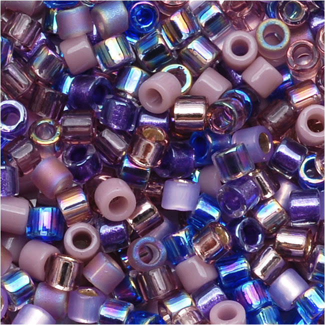 Miyuki Delica Seed Beads, 11/0 Size, Mix Lilacs Purples (7.2 Grams)