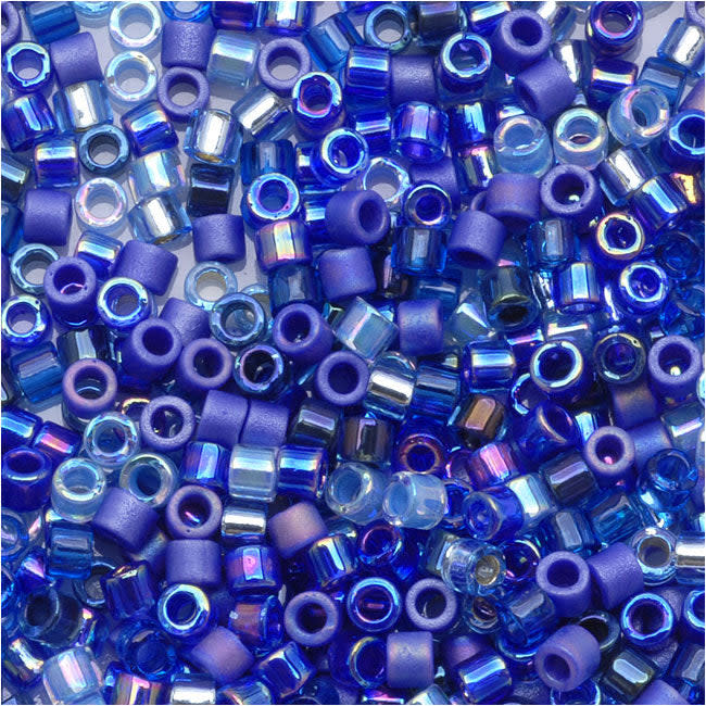 Miyuki Delica Seed Beads, 11/0 Size, Mix Blue Tones (7.2 Grams)
